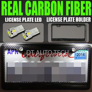 100 Carbon Fiber License Plate Frame Samsung Chip LED Bulbs High Power Package