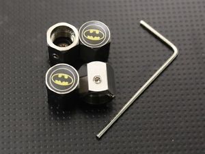 Batman Logo Wheel Tyre Tire Valve Stem Air Dust Covers Caps Anti Theft Locking
