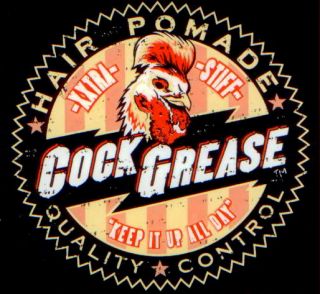 Cock Grease Hair Pomade Patch Jacket Hat Rat Hot Rod Rockabilly Wax Product VLV