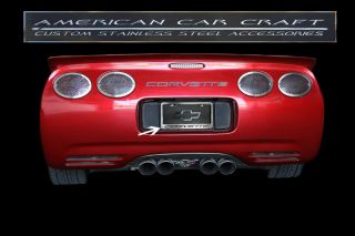 Acc 1997 2004 Chevy Corvette Rear License Plate Frame Logo Trim Accent Kit