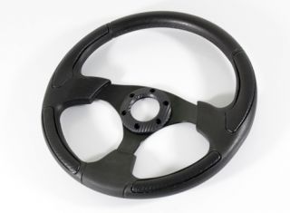 Fit All 350mm 6 Bolt JDM Black Carbon Fiber Pattern Racing Sport Steering Wheel