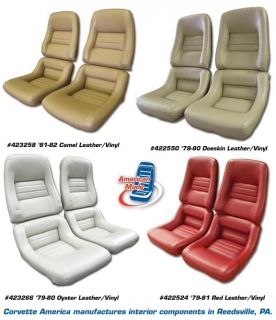 1979 1982 Corvette Reproduction Leather Vinyl Seat Covers Mounted on New Foam