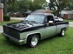 Chevrolet 1500 Truck 1987 454 Engine Black and Silver Short Bed Rat Rod