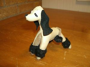 Vintage 1950's R Dakin Dream Pet Toy " Poodle " Dog Doll Leather w Sawdust RARE