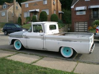 1966 Chevy C10 Short Bed Step Side Bagged Rat Rod Shop Truck Air Ride Patina