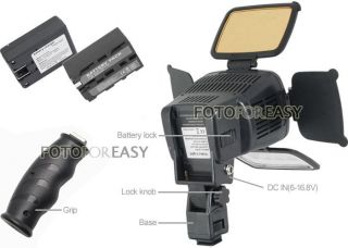 LED 5012 Video Light DV Canon Nikon Camcorder Lamp Battery Hand Grip as Comer
