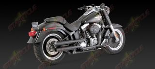 07 13 Harley Davidson Softail Fatboy Black 3" Twin Slash Cut Slip on Exhaust