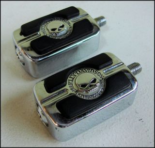 Harley Davidson Willie G Chrome Skull Shift Peg Pair 34689 04 Touring Softail