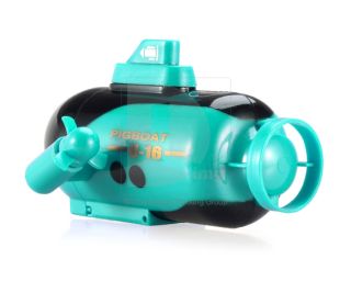 Green Mini Popular 4" Radio RC Remote Control Submarine Boat Explorer Toy Kids