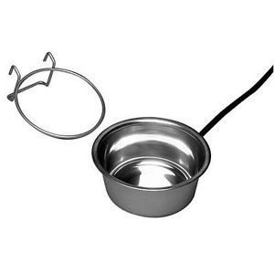 1qt Rabbit Cat Dog Heated Stainless Steel Waterer Bowl