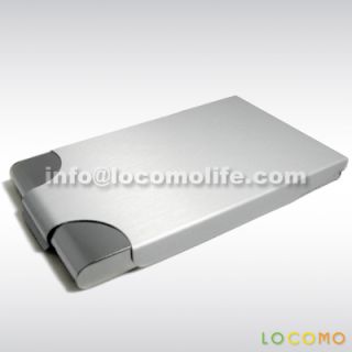 Aluminum Steel Business Credit Card Case Holder Silver