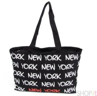 New Robin Ruth New York Black Canvas Tote Shopper Bag
