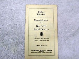 Two International Harvester Truck Tractor Parts Dealers Price Lists 1939