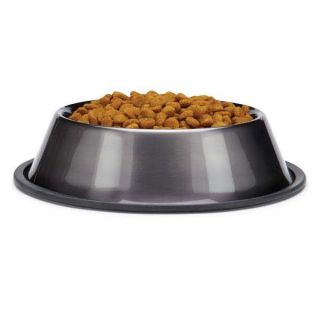 ProSelect Stainless Steel Dura Gloss Metallic Dog Dish w Rubber Trim Colors