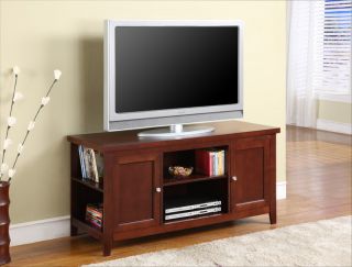 Kings Brand Walnut Finish Wood TV Stand Entertainment Center with Storage New