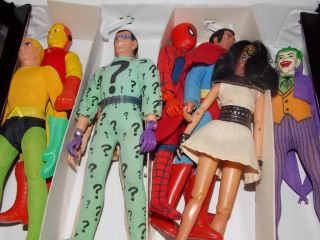 Vintage 1970s 1972 74 Mego Lizard Conan Superman Wonder Woman Isis Hulk Doll Lot