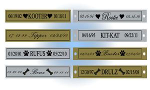 Single Line Engraved Pet Memorial Name Plate with or w O Screwholes Dog Cat