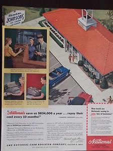 1955 National Cash Register Company Howard Johnson's Advertisement
