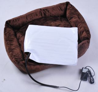 Coffee 24" Dog Cat Pet Electric Heat Bed Mat Pad Sleeping Warmer Indoor Heated