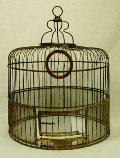Vintage Antique Hendryx Copper Brass Beehive Shape Bird Cage 