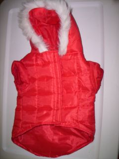 Red Dog Coat Santa Costume s 10 12 inches Pet New