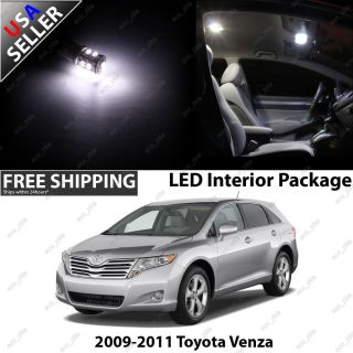 Toyota Venza 4 Door SUV White 12V LED SMD Full Interior Light Bulb Package Set