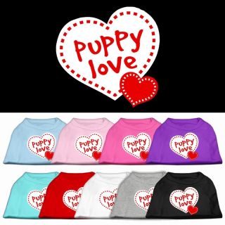 Dog Pet Puppy Valentines Day Puppy Love Rhinestone Tee Shirt Clothes Apparel