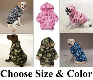Casual Canine Camoflauge Camo Dog Fleece Basic Hoodie Hooded Winter Sweatshirt
