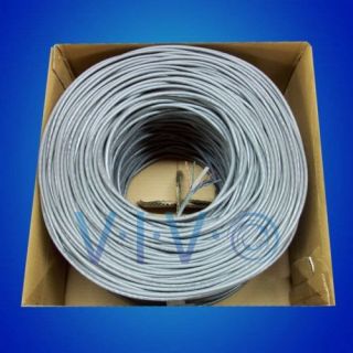 New 1 000 ft Bulk Cat6 Ethernet Cable Wire UTP Pull Box 1 000ft Cat 6 Grey