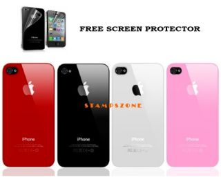 New Apple Logo Hard Cases Cover for iPhone 4 4S Free Anti Glare Screen Protector