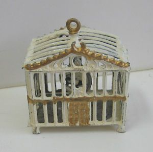 Antique German Miniature Doll House Metal Bird Cage
