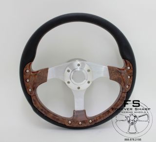 14" Wood Style Vinyl Steering Wheel 4 Golf Carts