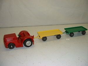 Doepke Toys Clark Red Rascal Airport Baggage Tractor Tug w Trailer Carts Nice