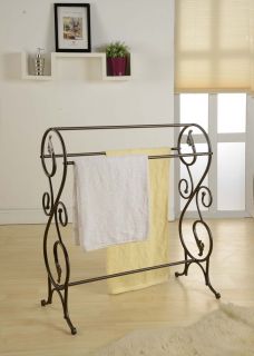 Kings Brand Antique Style Pewter Finish Towel Rack Stand New