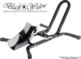 Black Widow Motorcycle Wheel Chock Self Locking Bike Stand Chocks BW CH DX4