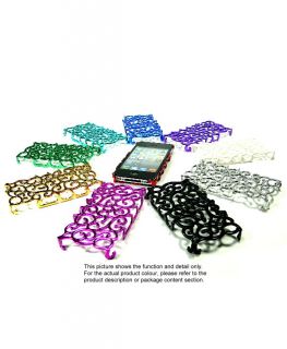 Colorful Chrome Plastic Lace Hollowed Out Flower Skin Cover Cases iPhone 4 4S