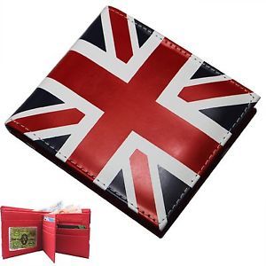 Light UK Kingdom Flag Bifold Soft Leather Card Money Bag Coin Purse Wallet Pouch