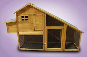 Wood Large All in One Chicken Coop Rabbit Hutch Nest Box Hen House Poultry Cage