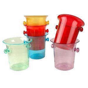 Plastic Wine Champagne Bucket Cooler Ice Bucket Various Colours
