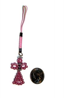 Pink Beads Angel Cell Phone Charm
