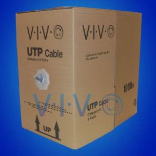 New 1 000 ft Bulk Cat6 Ethernet Cable Wire UTP Pull Box 1 000ft Cat 6 Grey