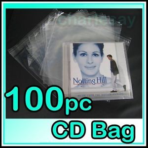 OPP Clear Plastic Cello Bag for Standard CD Jewel Case Wrap 100 PC Pack