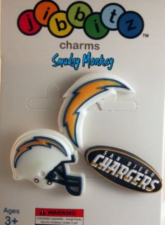 San Diego Chargers Football 3 NFL Jibbitz Shoe Charms