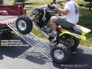 New 71" x 51" Extra Wide Aluminum ATV Quad Tri Fold Ramp 1200 lb ITF 7151