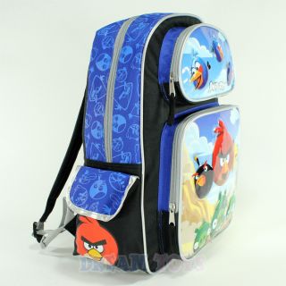 Rovio Angry Birds Scene Blue 16" Large Backpack Book Bag School Boys Girls Kids