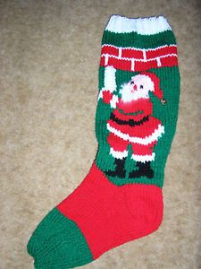 Hand Knit Vintage Personalized Christmas Stocking Sock