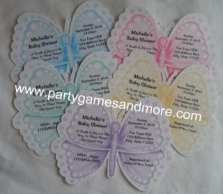 Unique Personalized Butterfly Baby Shower Birthday Party Custom Invitations