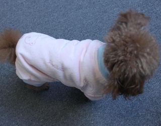 Blue Pink Fleece Pet Winter Coat Clothes Jumpsuit Cute Small Dog Apparel Pajamas