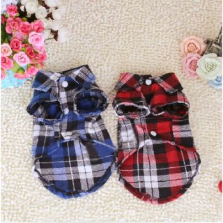 New Small Pet Dog Puppy Clothes Apparel Plaids T Shirt Size s M L
