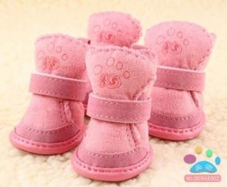 Hot Warmer Winter Cozy Pet Dog Boots Puppy Shoes 2 Colors for Small Dog Size 1 5